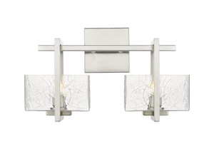 Striate - 2 Light - 15 inch - Satin Nickel - Bath Vanity Light (312-2W-SN-CL-LED)