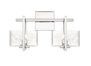 Striate - 2 Light - 15 inch - Polished Chrome - Bath Vanity Light (312-2W-PC-CL-LED)