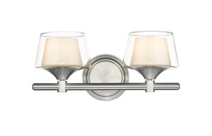 Laguna - 2 Light - 15 inch - Satin Nickel - Bath Vanity Light (311-2W-SN-CLW-LED)