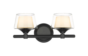 Laguna - 2 Light - 15 inch - Black - Bath Vanity Light (311-2W-BK-CLW-LED)