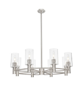 Crown Point - 8 Light - 32 inch - Satin Nickel - Chandelier (434-8CR-SN-G434-7CL)