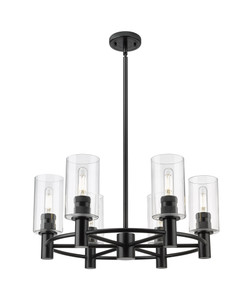 Crown Point - 6 Light - 24 inch - Matte Black - Chandelier (434-6CR-BK-G434-7CL)