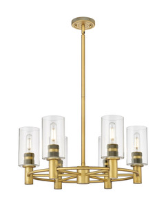 Crown Point - 6 Light - 24 inch - Brushed Brass - Chandelier (434-6CR-BB-G434-7CL)