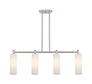 Crown Point - 4 Light - 44 inch - Satin Nickel - Island Light (434-4I-SN-G434-12WH)