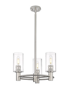 Crown Point - 3 Light - 18 inch - Satin Nickel - Pendant (434-3CR-SN-G434-7CL)
