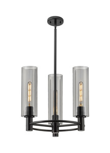 Crown Point - 3 Light - 18 inch - Matte Black - Pendant (434-3CR-BK-G434-12SM)