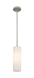 Crown Point - 1 Light - 5 inch - Satin Nickel - Pendant (434-1S-SN-G434-12WH)