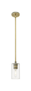 Crown Point - 1 Light - 5 inch - Brushed Brass - Pendant (434-1S-BB-G434-7CL)