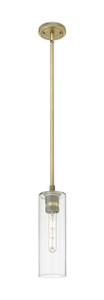 Crown Point - 1 Light - 5 inch - Brushed Brass - Pendant (434-1S-BB-G434-12CL)