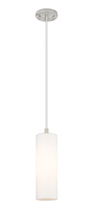 Crown Point - 1 Light - 5 inch - Satin Nickel - Pendant (434-1P-SN-G434-12WH)