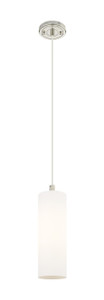 Crown Point - 1 Light - 5 inch - Polished Nickel - Pendant (434-1P-PN-G434-12WH)