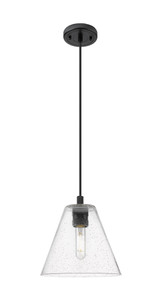 Crown Point - 1 Light - 8 inch - Matte Black - Pendant (434-1P-BK-GBC-84)