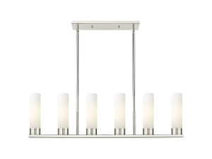 Empire - 6 Light - 44 inch - Polished Nickel - Linear Pendant (429-6I-PN-G429-11WH)