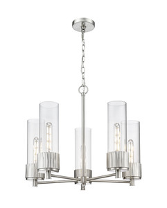 Bolivar - 5 Light - 25 inch - Satin Nickel - Chain Hung - Chandelier (428-5CR-SN-G428-12CL)