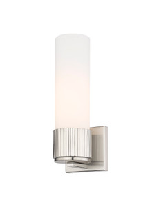 Bolivar - 1 Light - 5 inch - Satin Nickel - Sconce (428-1W-SN-G428-12WH)