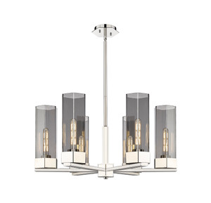 Claverack - 6 Light - 28 inch - Polished Nickel - Chandelier (427-6CR-PN-G427-14SM)