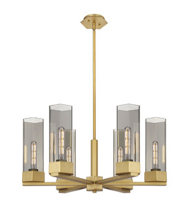 Claverack - 6 Light - 28 inch - Brushed Brass - Chandelier (427-6CR-BB-G427-14SM)