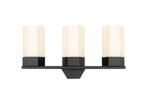 Claverack - 3 Light - 22 inch - Matte Black - Bath Vanity Light (427-3W-BK-G427-9WH)