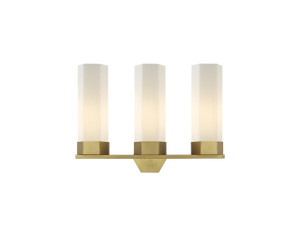 Claverack - 3 Light - 22 inch - Brushed Brass - Bath Vanity Light (427-3W-BB-G427-14WH)