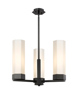 Claverack - 3 Light - 22 inch - Matte Black - Pendant (427-3CR-BK-G427-14WH)