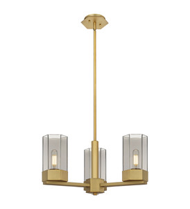 Claverack - 3 Light - 22 inch - Brushed Brass - Pendant (427-3CR-BB-G427-9SM)