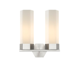 Claverack - 2 Light - 13 inch - Satin Nickel - Bath Vanity Light (427-2W-SN-G427-14WH)