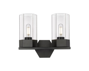 Claverack - 2 Light - 13 inch - Matte Black - Bath Vanity Light (427-2W-BK-G427-9CL)