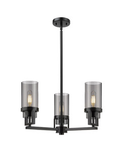 Utopia - 3 Light - 22 inch - Matte Black - Pendant (426-3CR-BK-G426-8SM)