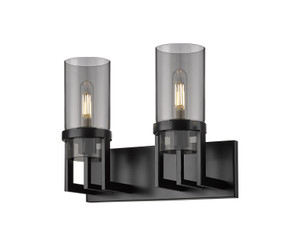 Utopia - 2 Light - 15 inch - Matte Black - Bath Vanity Light (426-2W-BK-G426-8SM)