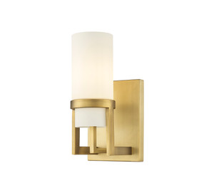 Utopia - 1 Light - 5 inch - Brushed Brass - Sconce (426-1W-BB-G426-8WH) Utopia - 1 Light - 5 inch - Brushed Brass - Sconce (426-1W-BB-G426-8WH)