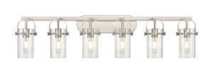 Pilaster II Cylinder - 6 Light - 44 inch - Satin Nickel - Bath Vanity Light (423-6W-SN-G423-7SDY)