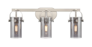 Pilaster II Cylinder - 3 Light - 25 inch - Satin Nickel - Bath Vanity Light (423-3W-SN-G423-7SM)