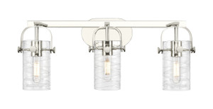 Pilaster II Cylinder - 3 Light - 25 inch - Polished Nickel - Bath Vanity Light (423-3W-PN-G423-7DE)
