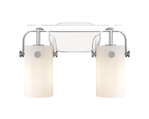 Pilaster - 2 Light - 15 inch - Polished Chrome - Bath Vanity Light (423-2W-PC-G423-7WH)