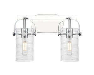 Pilaster II Cylinder - 2 Light - 15 inch - Polished Chrome - Bath Vanity Light (423-2W-PC-G423-7DE)