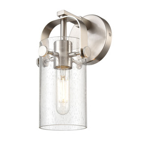 Pilaster - 1 Light - 7 inch Long Glass - Brushed Satin Nickel - Sconce (423-1W-SN-G423-7SDY)