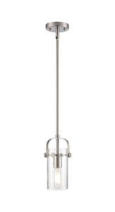 Pilaster II Cylinder - 1 Light - 7 inch Long Glass - Satin Nickel - Pendant (423-1S-SN-G423-7SDY)