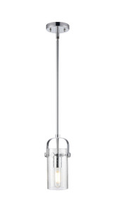 Pilaster II Cylinder - 1 Light - 7 inch Long Glass - Polished Chrome - Pendant (423-1S-PC-G423-7SDY)