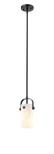 Pilaster II Cylinder - 1 Light - 7 inch Long Glass - Matte Black - Pendant (423-1S-BK-G423-7WH)