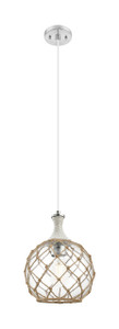Astor - 1 Light - 10 inch - Brushed Satin Nickel - Cord hung - Mini Pendant (415-1PR-SN-G122-10RB)