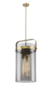 Pilaster - 4 Light - 12 inch - Brushed Brass - Pendant (413-4SL-BB-G413-4S-12SM)