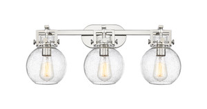 Newton Sphere - 3 Light - 27 inch - Polished Nickel - Bath Vanity Light (411-3W-PN-G410-7SDY)