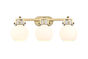 Newton Sphere - 3 Light - 27 inch - Brushed Brass - Bath Vanity Light (411-3W-BB-G410-7WH)