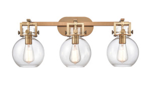 Newton Sphere - 3 Light - 27 inch - Brushed Brass - Bath Vanity Light (411-3W-BB-G410-7CL)