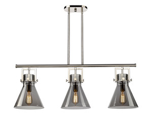 Newton Cone - 3 Light - 42 inch - Polished Nickel - Island Light (411-3I-PN-G411-10SM)