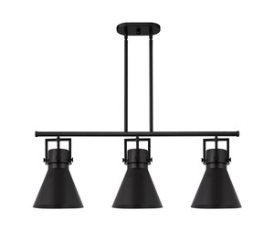 Newton Cone - 3 Light - 42 inch - Matte Black - Island Light (411-3I-BK-M411-10BK)
