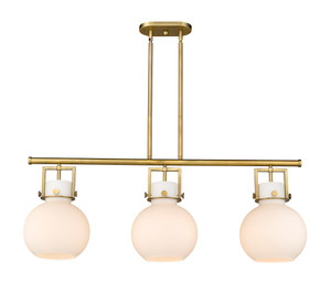 Newton Sphere - 3 Light - 42 inch - Brushed Brass - Island Light (411-3I-BB-G410-10WH)