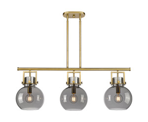 Newton Sphere - 3 Light - 42 inch - Brushed Brass - Island Light (411-3I-BB-G410-10SM)