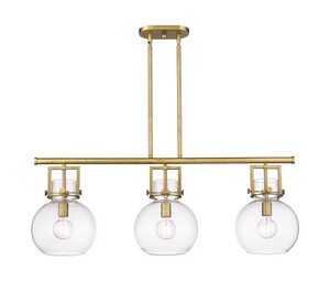 Newton Sphere - 3 Light - 42 inch - Brushed Brass - Island Light (411-3I-BB-G410-10CL)