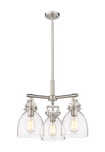 Newton Bell - 3 Light - 21 inch - Satin Nickel - Pendant (411-3CR-SN-G412-7SDY)